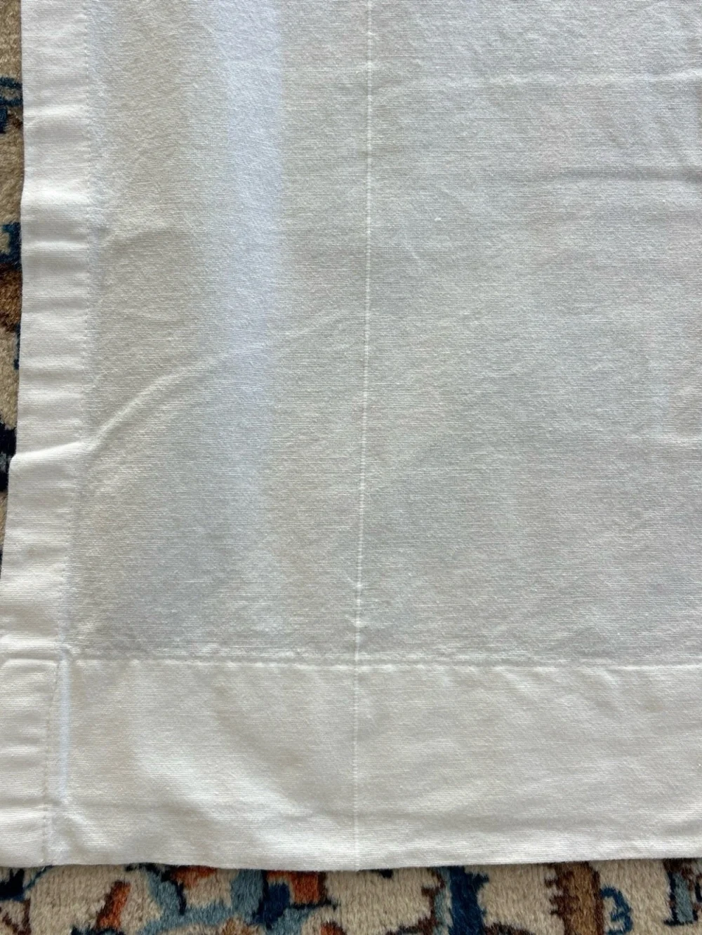 IKEA LENDA Pair of White Tab-Top Curtains in cotton w 8 tabs  56 1/2 x 77 inches
